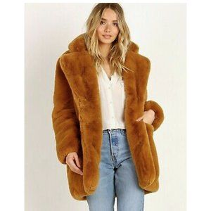Apparis Sophie Faux Fur Coat Camel XS NWT, Originally $395